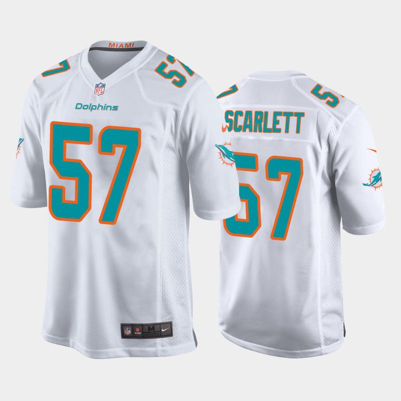 Men Miami Dolphins #57 Brennan Scarlett Nike White Game NFL Jersey